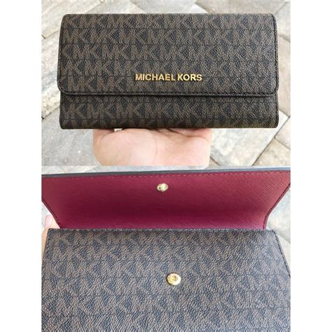 michael kors jet set zip around wallet|michael kors large trifold wallet.